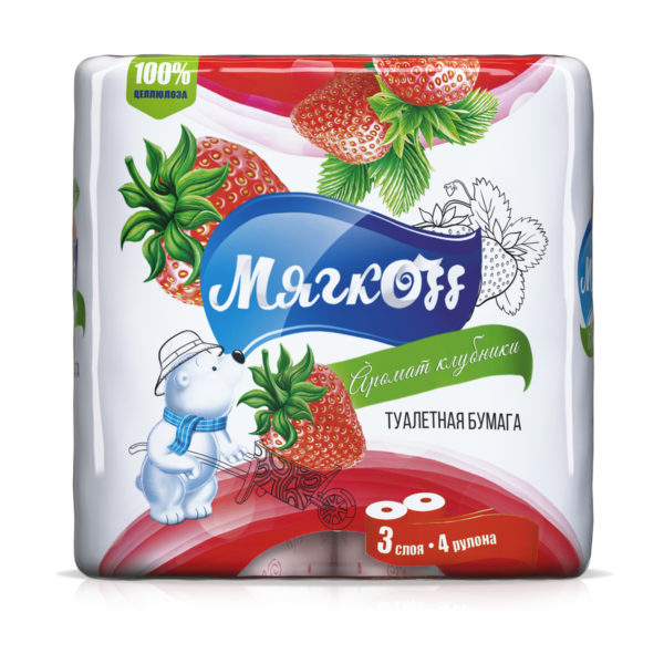 Саратов — Туалетная бумага  «Мягкоff» аромат клубники оптом.